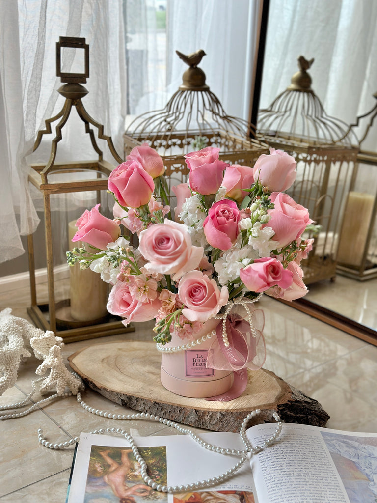 pink rose flower box 