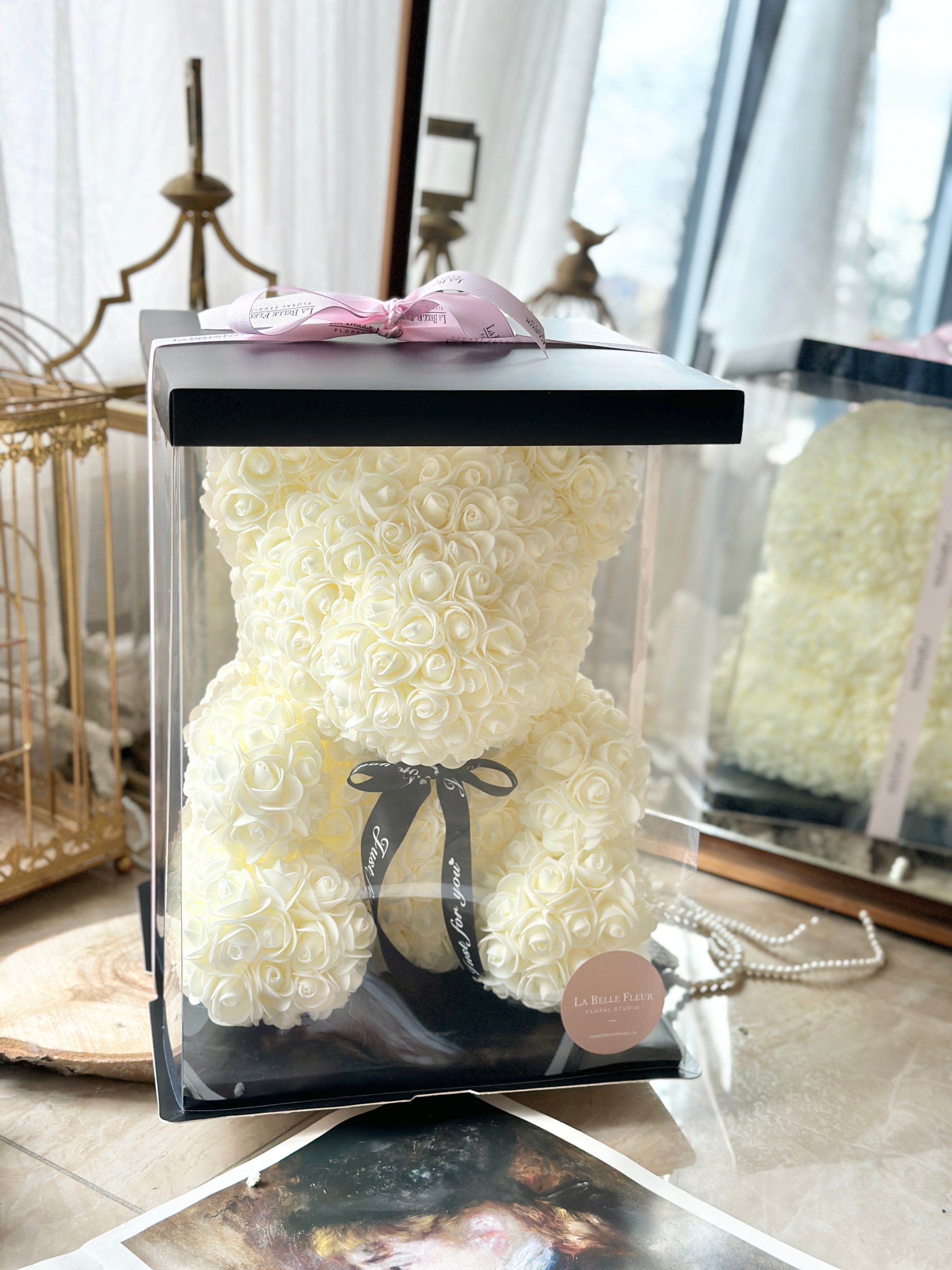 Rose Teddy Bear Large White/Ivory - Main Image