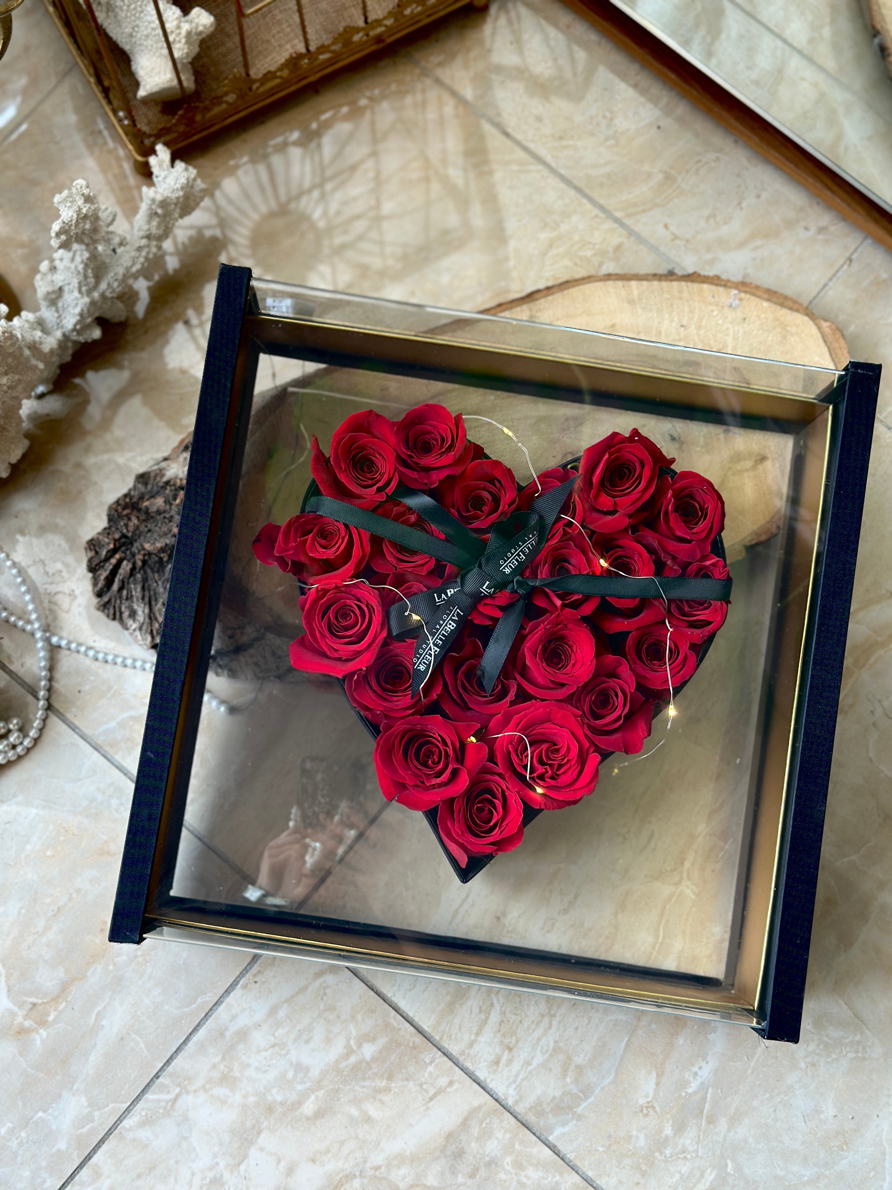 Heart Box With Roses Timeless Heart Rose Box Valentine Gift - Real Red Roses