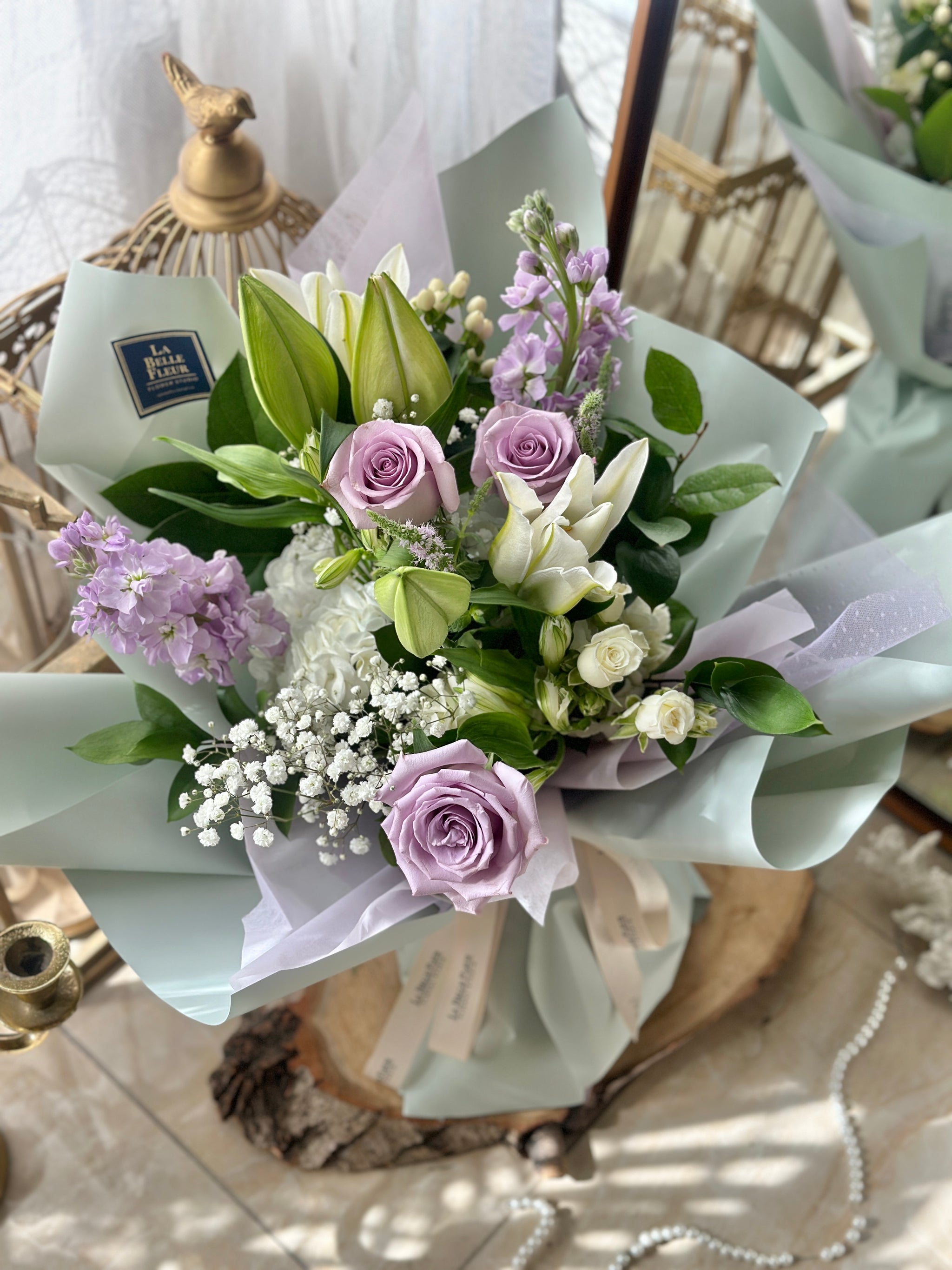lavender lily flower Blooming Lily Lavender Flower Bouquet