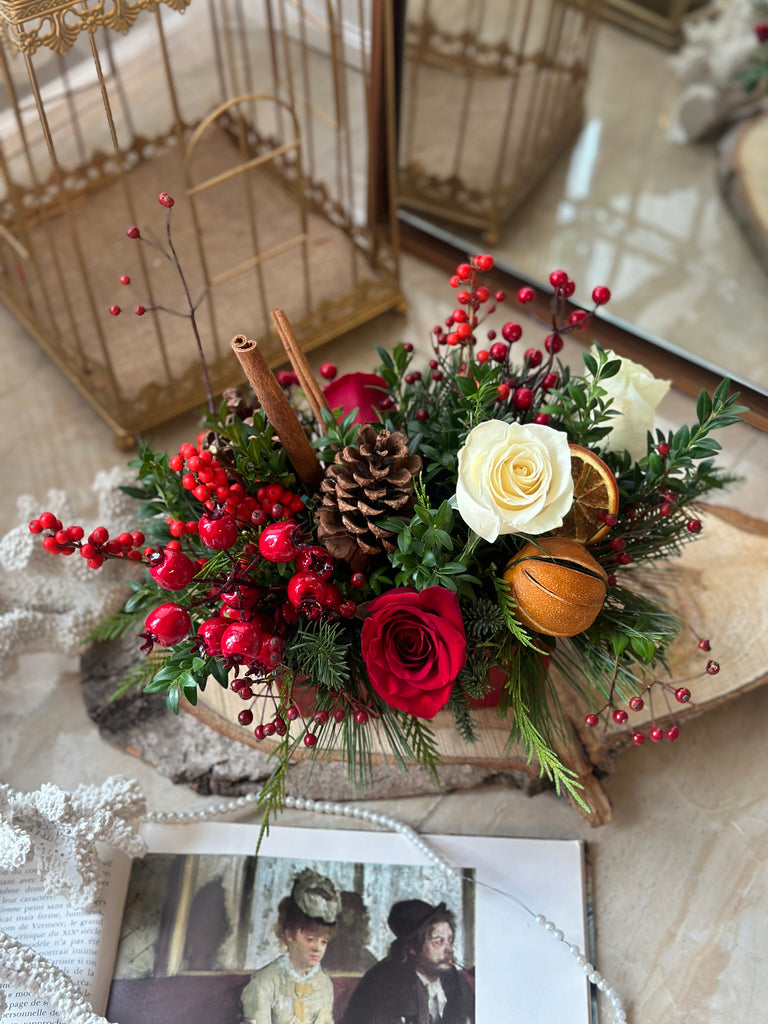 Holiday flower arrangement
