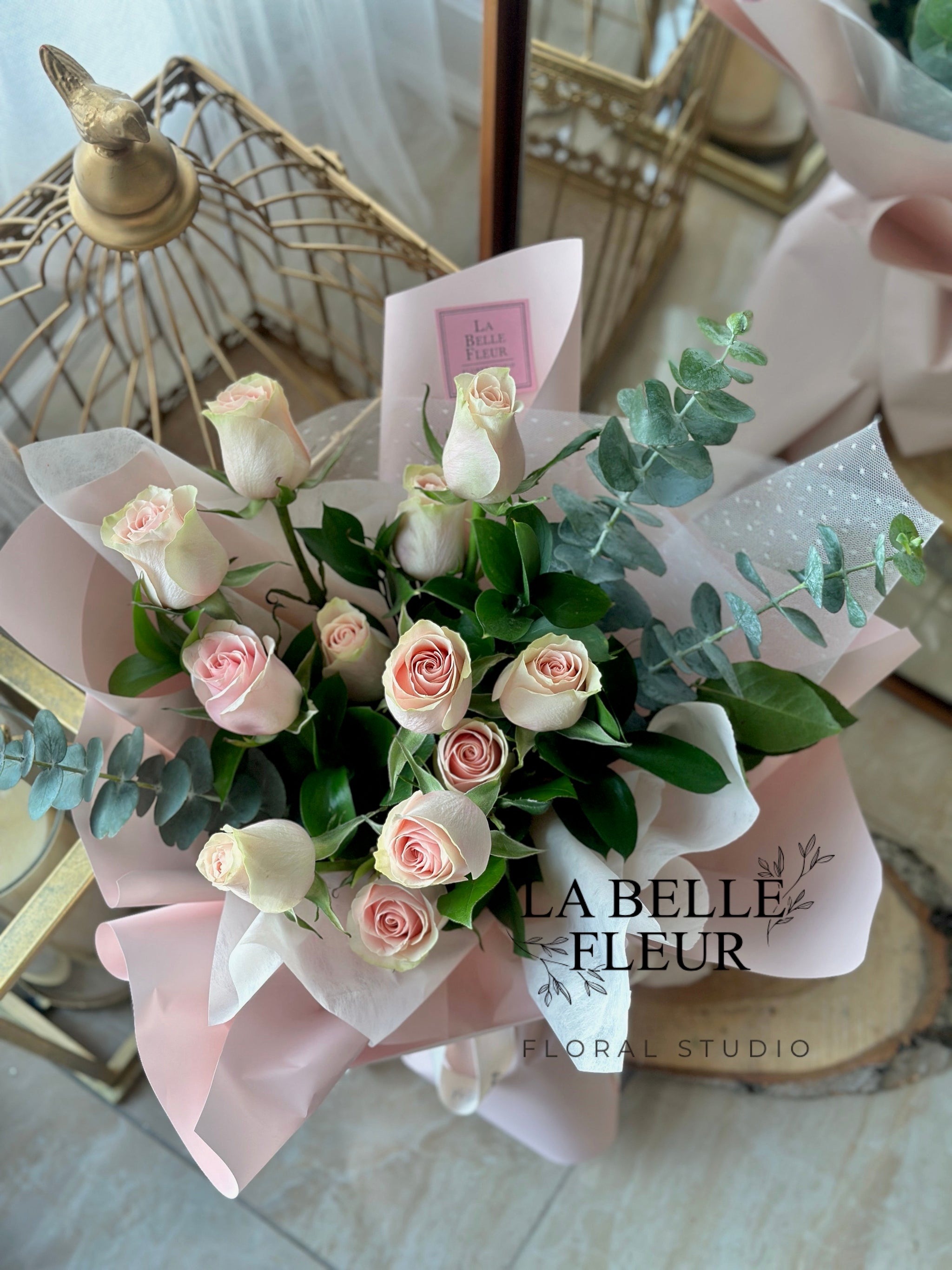 Premium Pink Roses Bouquet | La Belle Fleur | Flower Delivery Toronto