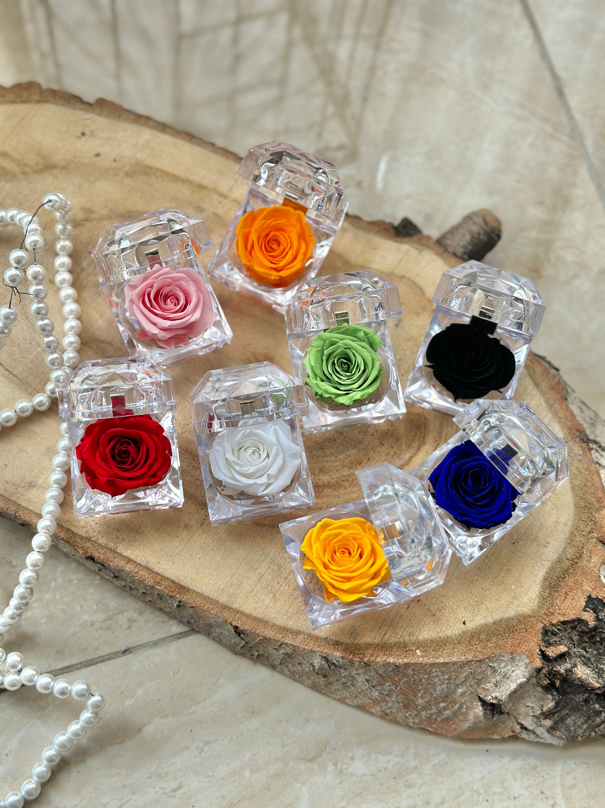 Mini Preserved Rose Flower Jewelry Case | La Belle Fleur