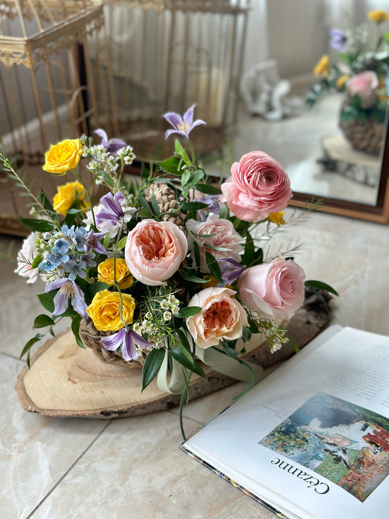 pastel Flower Basket arrangement
