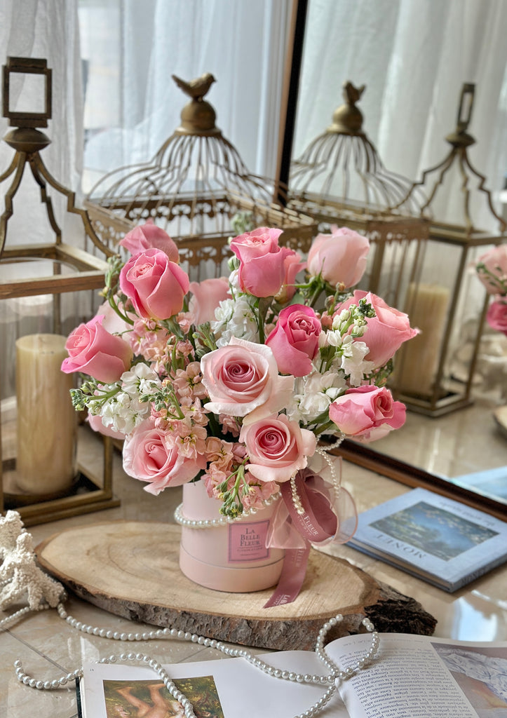 pink rose flower box