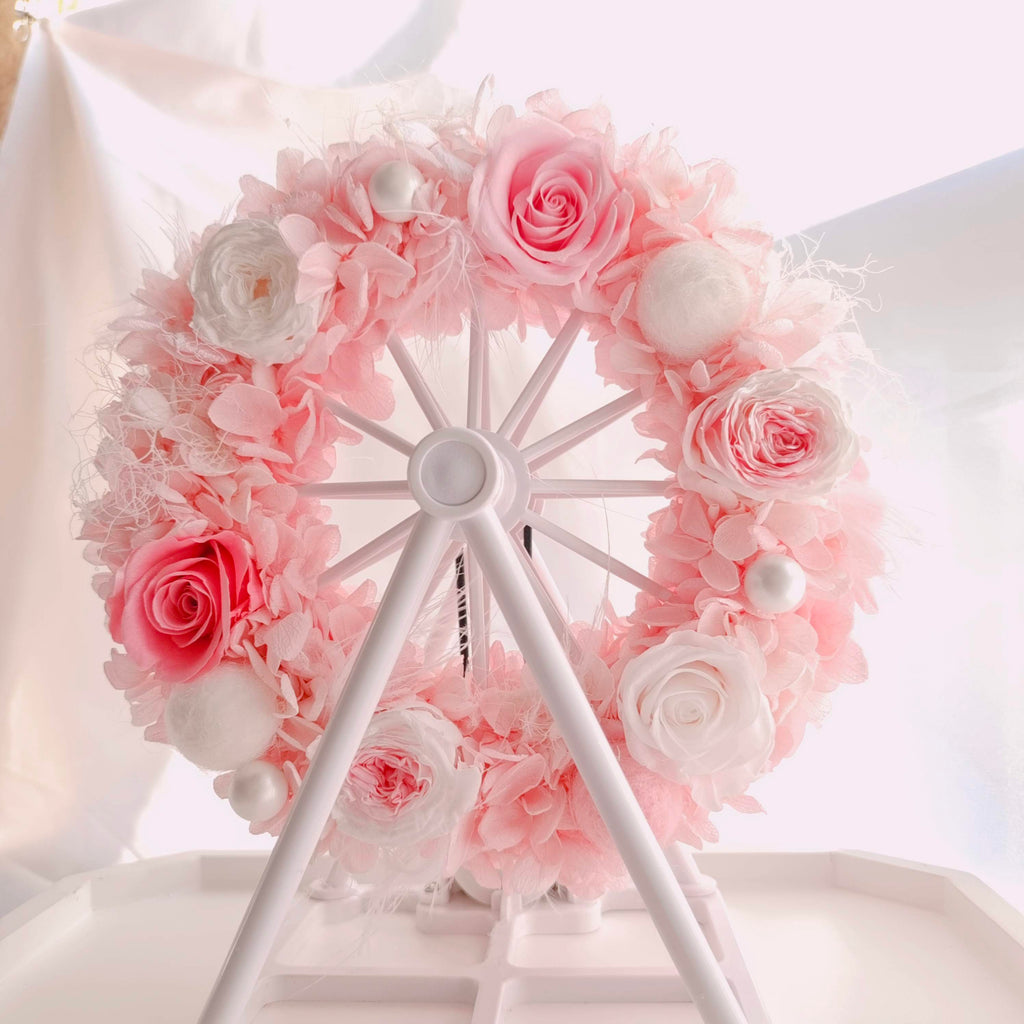 luxury pink Preserved Flower Ferris Wheel 