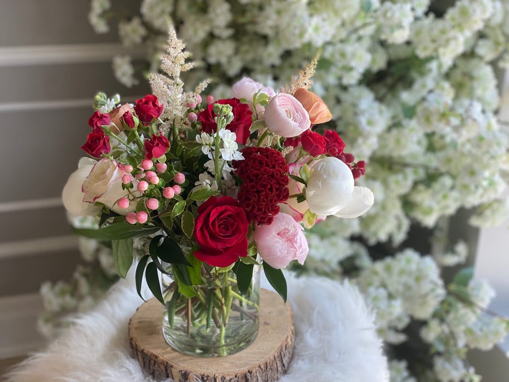 red and pink arrangement
