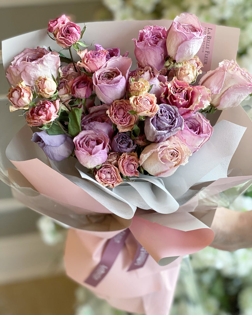 pink Dried Roses Bouquet