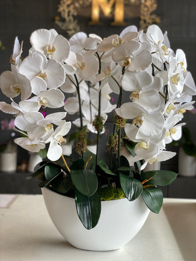 Faux Cascade Orchids Arrangement