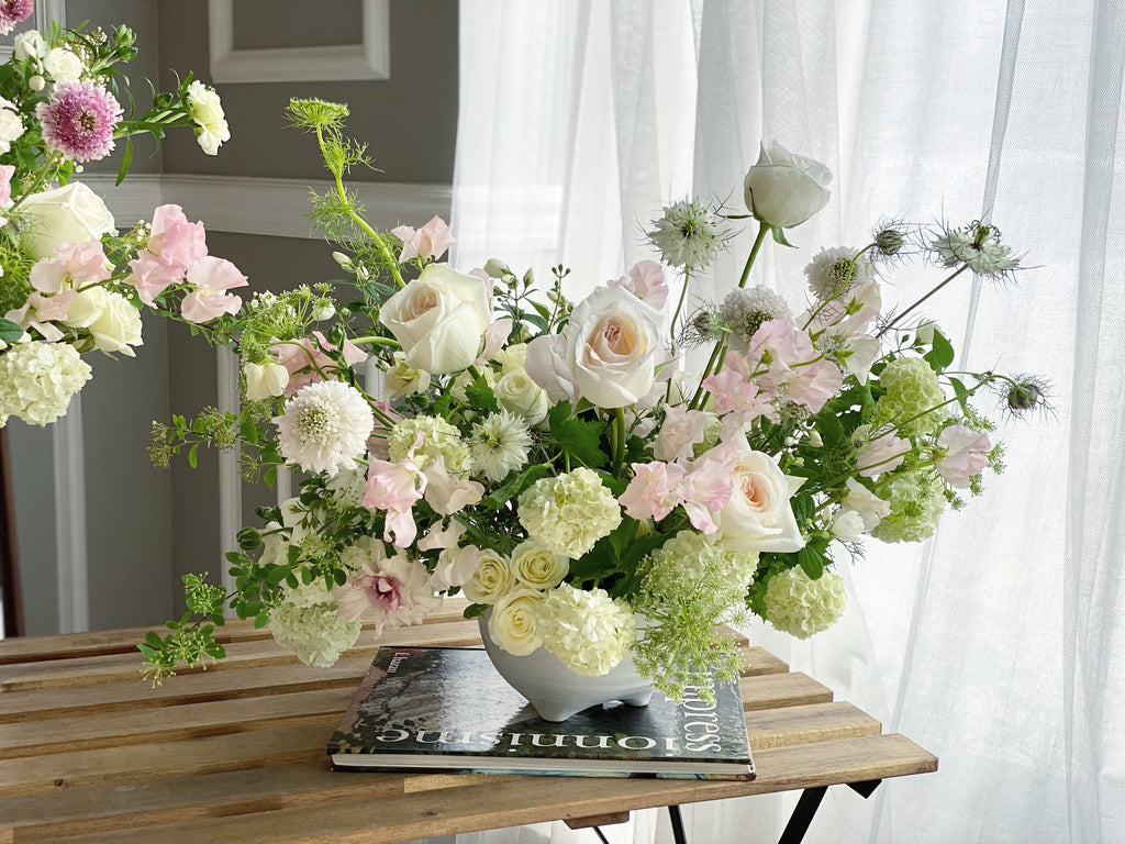Designer's Choice white bouquet in vase