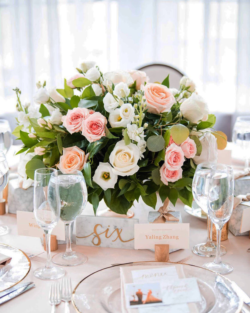 white pink Centerpieces